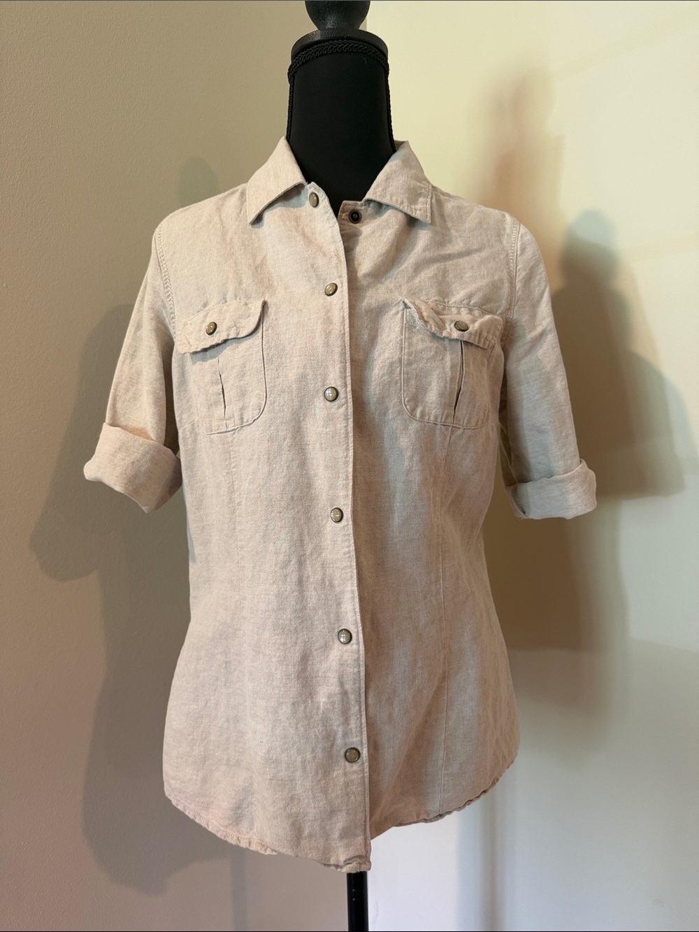 Sperry Light Beige Short-Sleeve Button-Down Shirt
